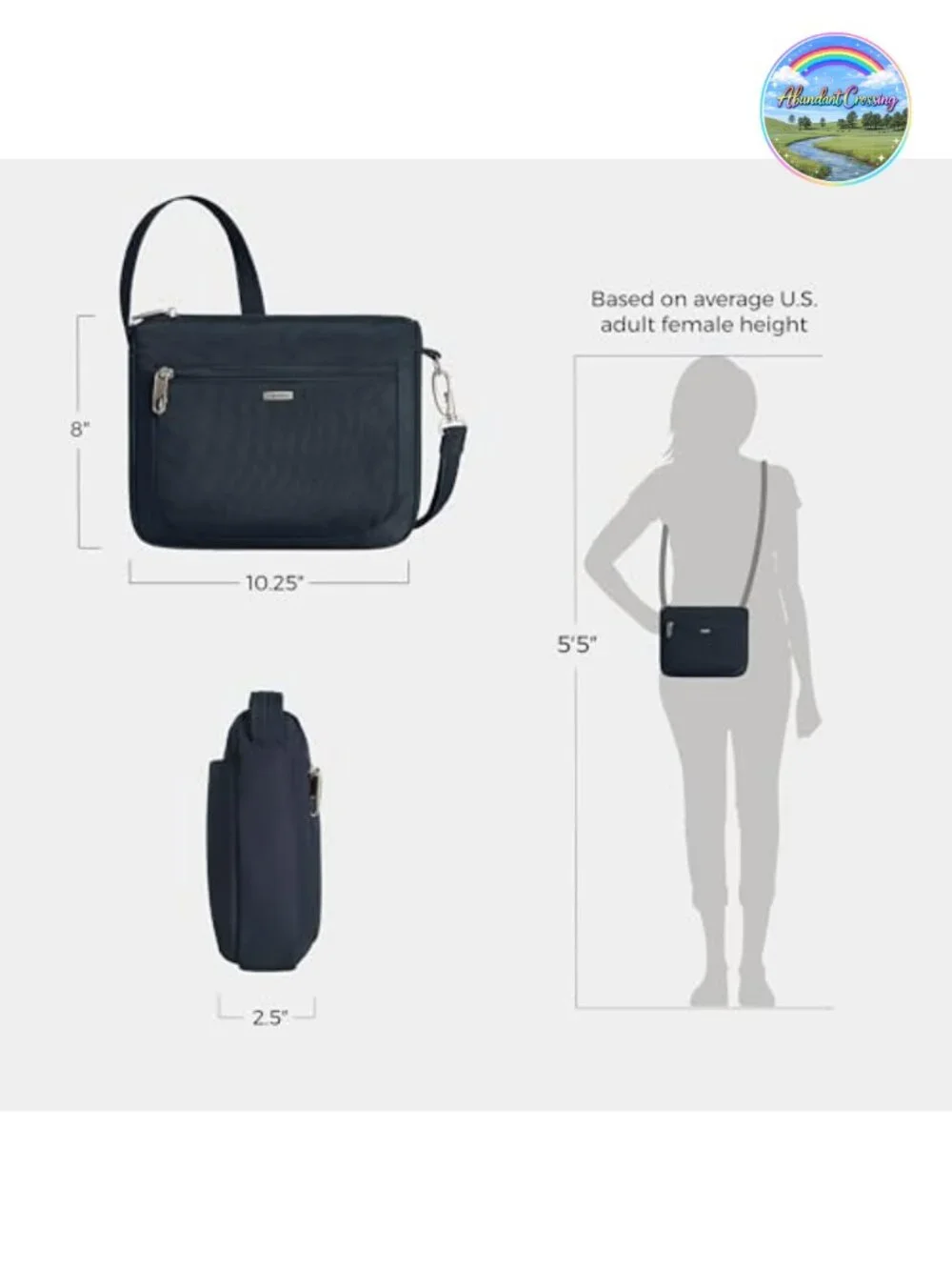 Anti-Theft RFID Blocking Crossbody Bag Adjustable Strap Travel